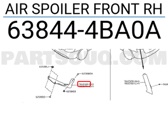 Nissan 638444BA0A AIR SPOILER FRONT RH
