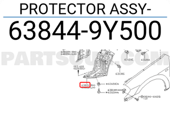 Nissan 638449Y500 PROTECTOR ASSY