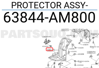 Nissan 63844AM800 PROTECTOR ASSY