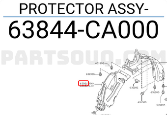 Nissan 63844CA000 PROTECTOR ASSY