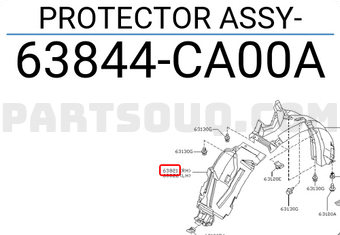 Nissan 63844CA00A PROTECTOR ASSY
