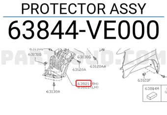 Nissan 63844VE000 PROTECTOR ASSY