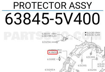 Nissan 638455V400 PROTECTOR ASSY