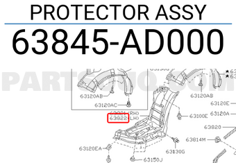 Nissan 63845AD000 PROTECTOR ASSY
