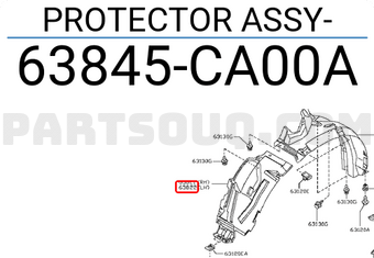 Nissan 63845CA00A PROTECTOR ASSY