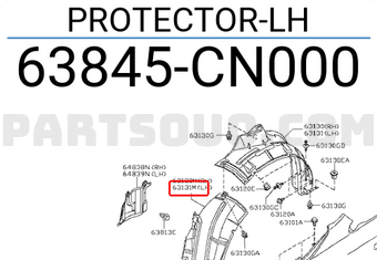 Nissan 63845CN000 PROTECTOR-LH
