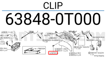 Nissan 638480T000 CLIP