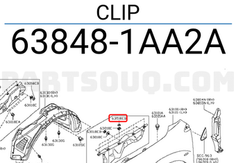 Nissan 638481AA2A CLIP
