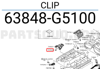 Nissan 63848G5100 CLIP