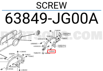 Nissan 63849JG00A SCREW