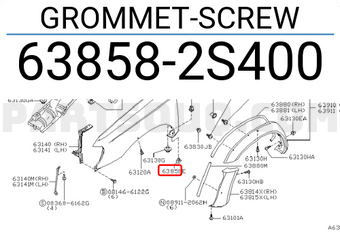 Nissan 638582S400 GROMMET-SCREW