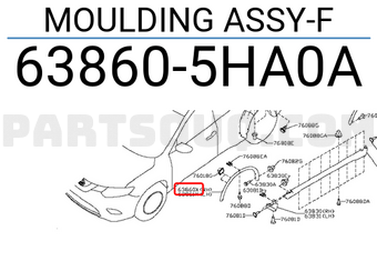 Nissan 638605HA0A MOULDING ASSY-F