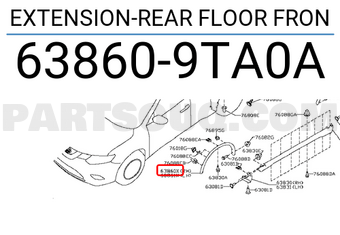 Nissan 638609TA0A EXTENSION-REAR FLOOR FRON