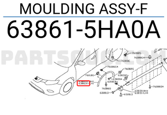 Nissan 638615HA0A MOULDING ASSY-F