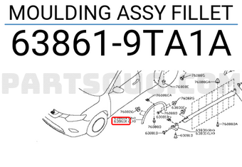 Nissan 638619TA1A MOULDING ASSY FILLET