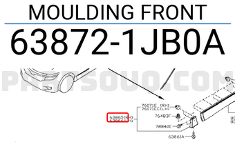 Nissan 638721JB0A MOULDING FRONT
