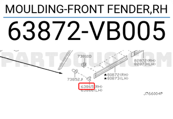 Nissan 63872VB005 MOULDING-FRONT FENDER,RH