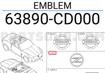 Nissan 63890CD000 EMBLEM