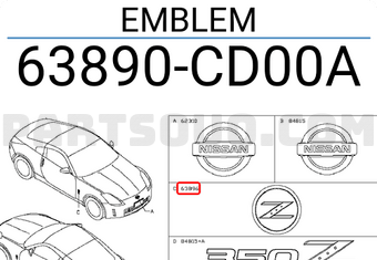 Nissan 63890CD00A EMBLEM