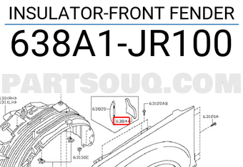 Nissan 638A1JR100 INSULATOR-FRONT FENDER