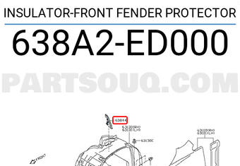 Nissan 638A2ED000 INSULATOR-FRONT FENDER PROTECTOR
