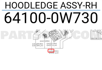 Nissan 641000W730 HOODLEDGE ASSY-RH