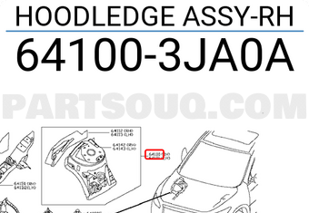 Nissan 641003JA0A HOODLEDGE ASSY-RH