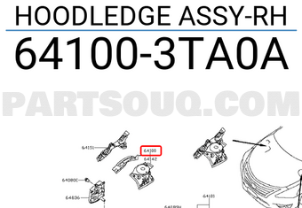 Nissan 641003TA0A HOODLEDGE ASSY-RH