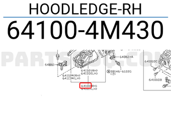 Nissan 641004M430 HOODLEDGE-RH