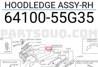 Nissan 6410055G35 HOODLEDGE ASSY-RH