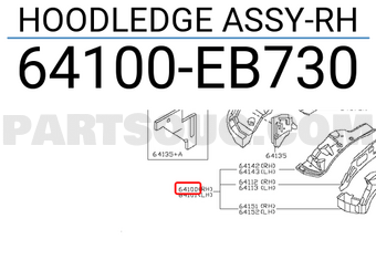 Nissan 64100EB730 HOODLEDGE ASSY-RH