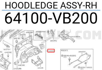 Nissan 64100VB200 HOODLEDGE ASSY-RH