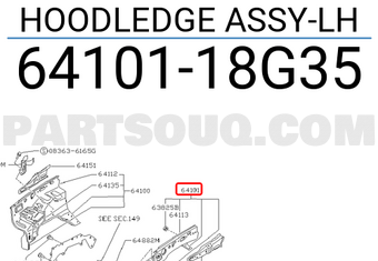 Nissan 6410118G35 HOODLEDGE ASSY-LH