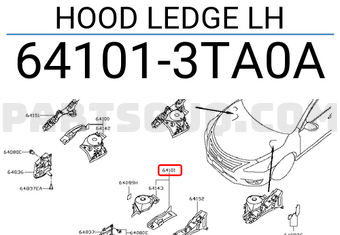 Nissan 641013TA0A HOOD LEDGE LH