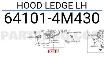 Nissan 641014M430 HOOD LEDGE LH
