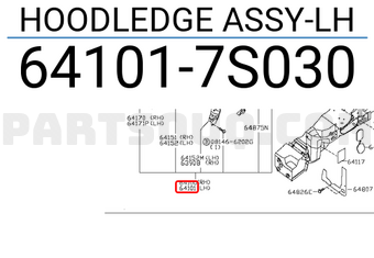 Nissan 641017S030 HOODLEDGE ASSY-LH