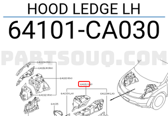 Nissan 64101CA030 HOOD LEDGE LH