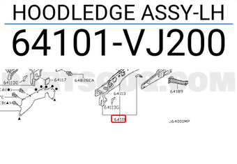 Nissan 64101VJ200 HOODLEDGE ASSY-LH