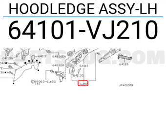 Nissan 64101VJ210 HOODLEDGE ASSY-LH