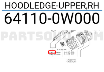 Nissan 641100W000 HOODLEDGE-UPPER,RH