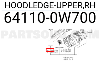 Nissan 641100W700 HOODLEDGE-UPPER,RH