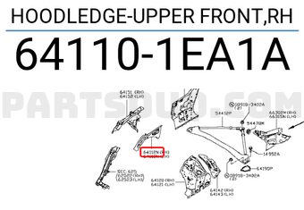 Nissan 641101EA1A HOODLEDGE-UPPER FRONT,RH