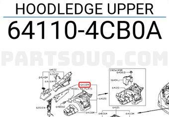 Nissan 641104CB0A HOODLEDGE UPPER