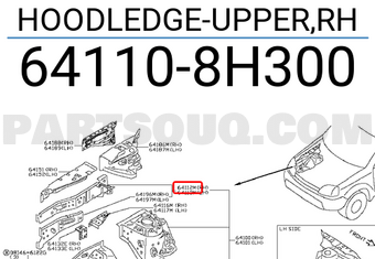 Nissan 641108H300 HOODLEDGE-UPPER,RH