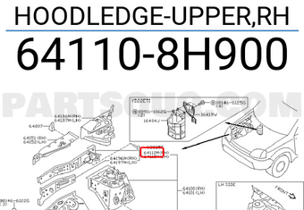 Nissan 641108H900 HOODLEDGE-UPPER,RH