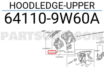Nissan 641109W60A HOODLEDGE-UPPER