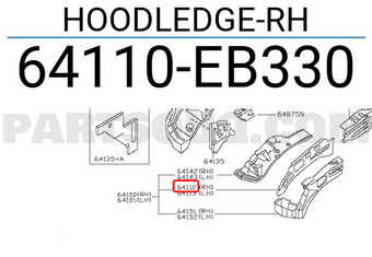 Nissan 64110EB330 HOODLEDGE-RH
