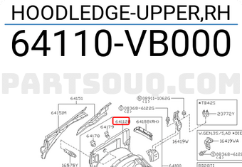 Nissan 64110VB000 HOODLEDGE-UPPER,RH