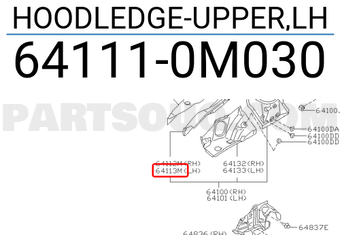 Nissan 641110M030 HOODLEDGE-UPPER,LH