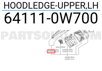 Nissan 641110W700 HOODLEDGE-UPPER,LH